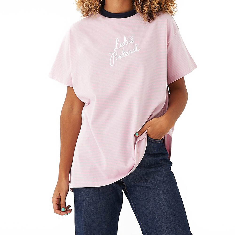 Lazy Oaf Women Lets Pretend Tee (pink / black)
