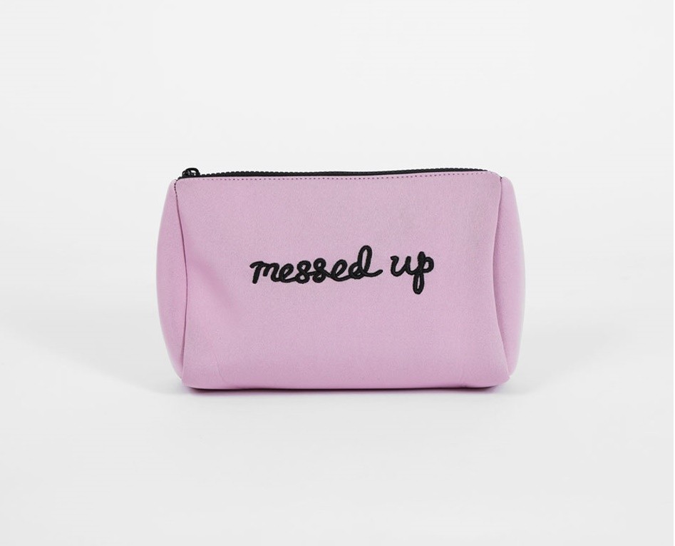 Lazy Oaf Messed Up Make Up Bag (purple / teal)