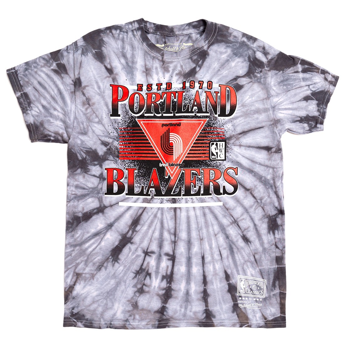 Mitchell And Ness Men Portland Trailblazers Elevate Tee (black / gray)