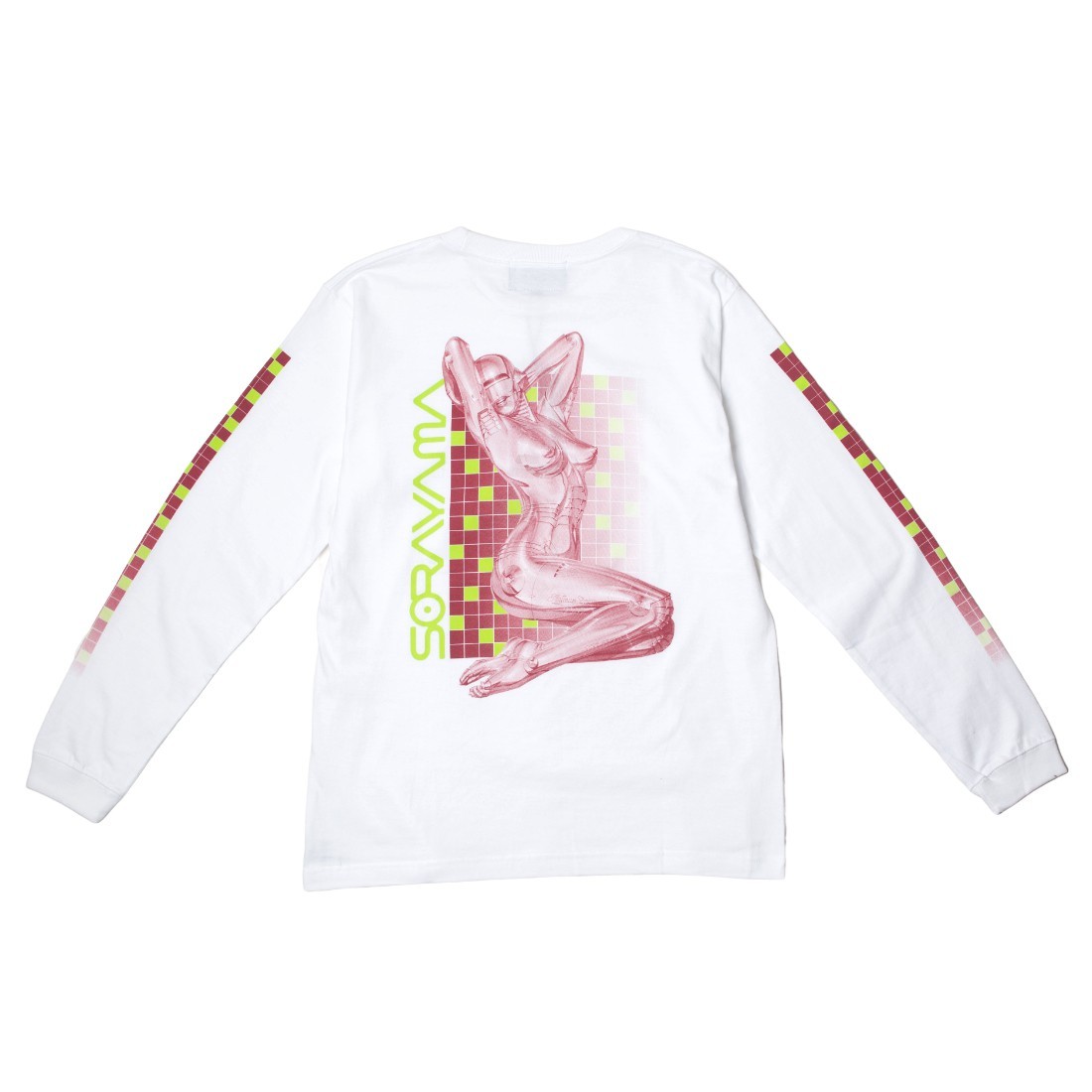 Medicom x SYNC x Hajime Sorayama Men Sexy Robot 02 Long Sleeve Tee (white / burgundy)