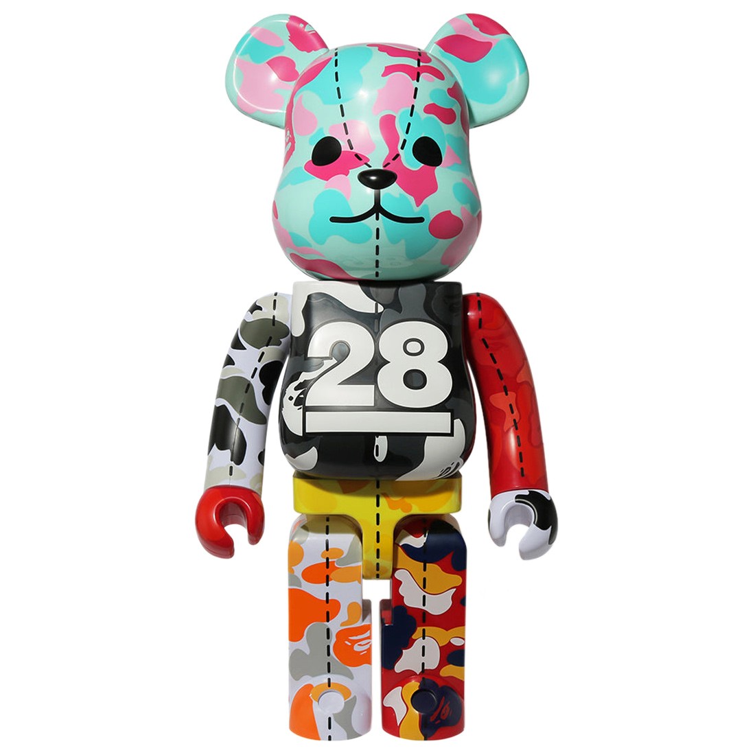 Medicom x A Bathing Ape 28th Anniversary Pink Bape Camo #3 1000% Bearbrick Figure (pink)