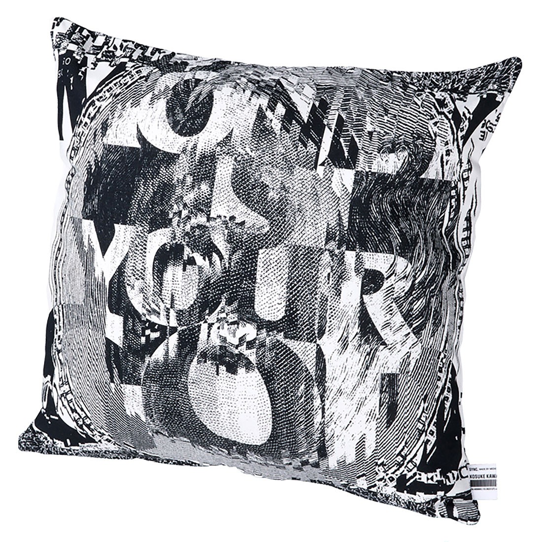 Medicom x SYNC Kosuke Kawamura Money Is Your God Square Cushion (white / black)