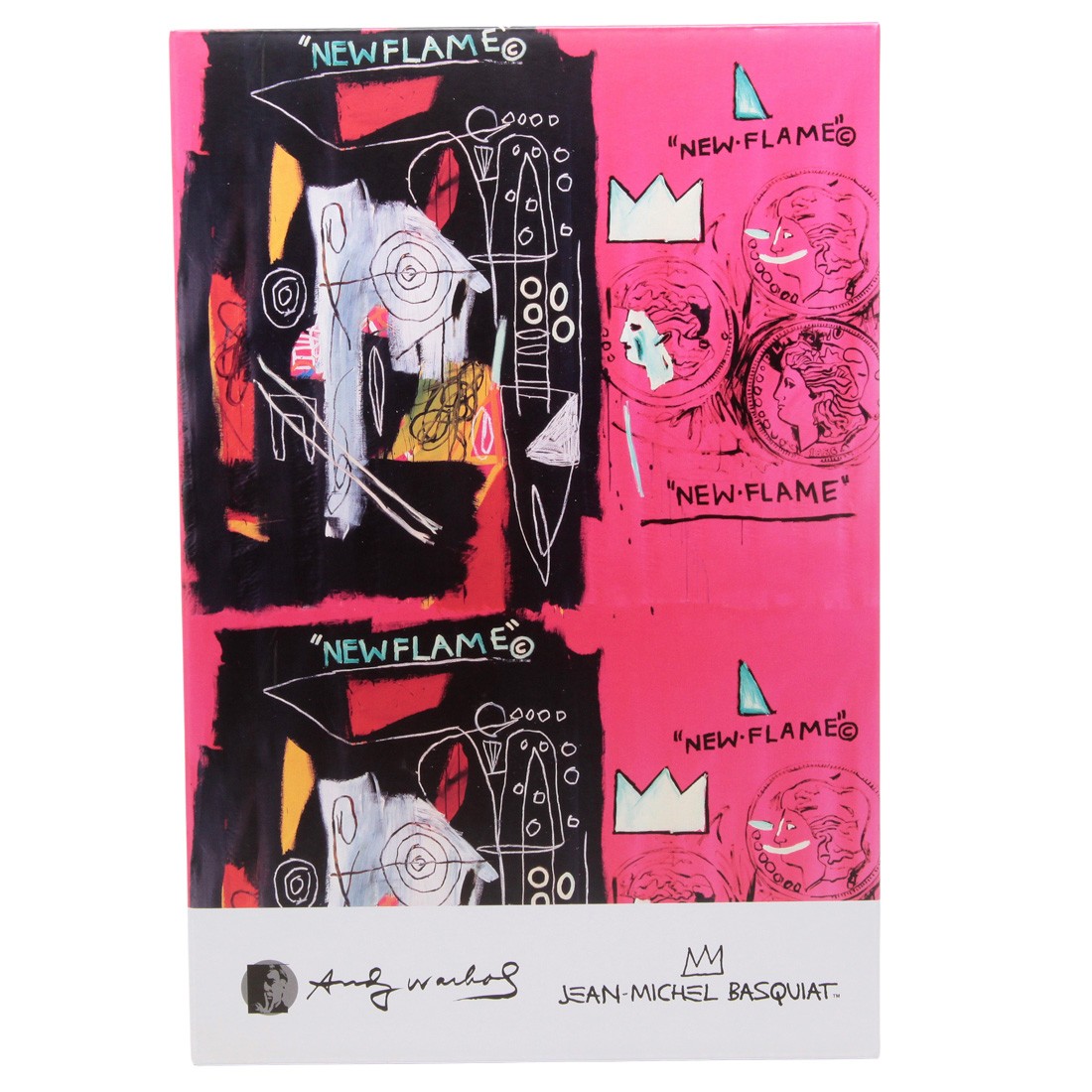 Medicom Andy Warhol x Jean-Michel Basquiat #1 100% 400% Bearbrick Figure Set (red)