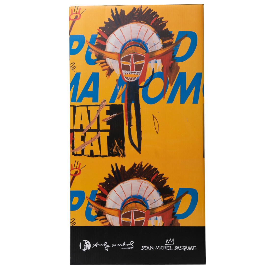 Medicom Andy Warhol x Jean-Michel Basquiat #3 1000% Bearbrick Figure (yellow)