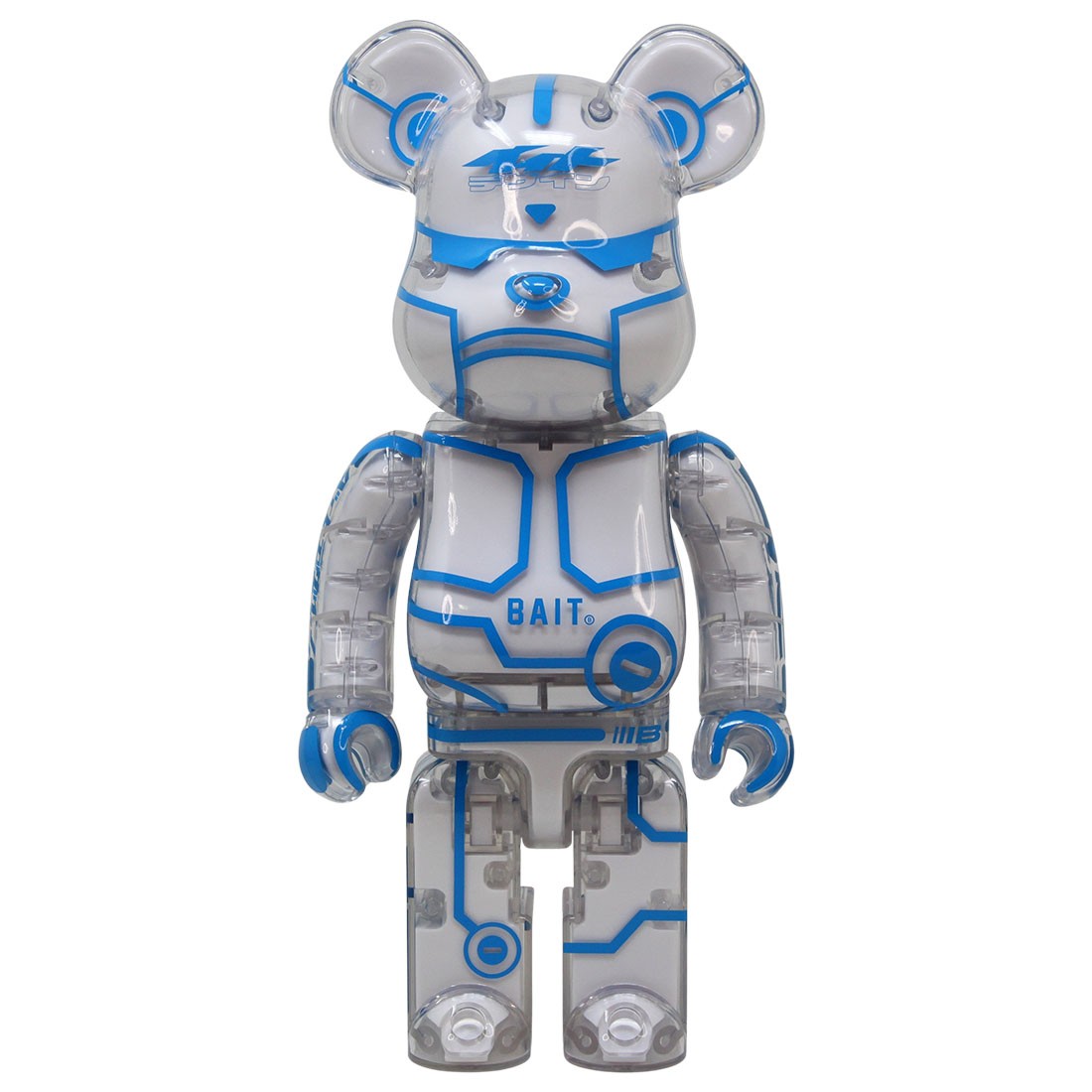 BAIT x Medicom BAIT 400% Bearbrick Figure - Ghost ExoMecha Suit (white)