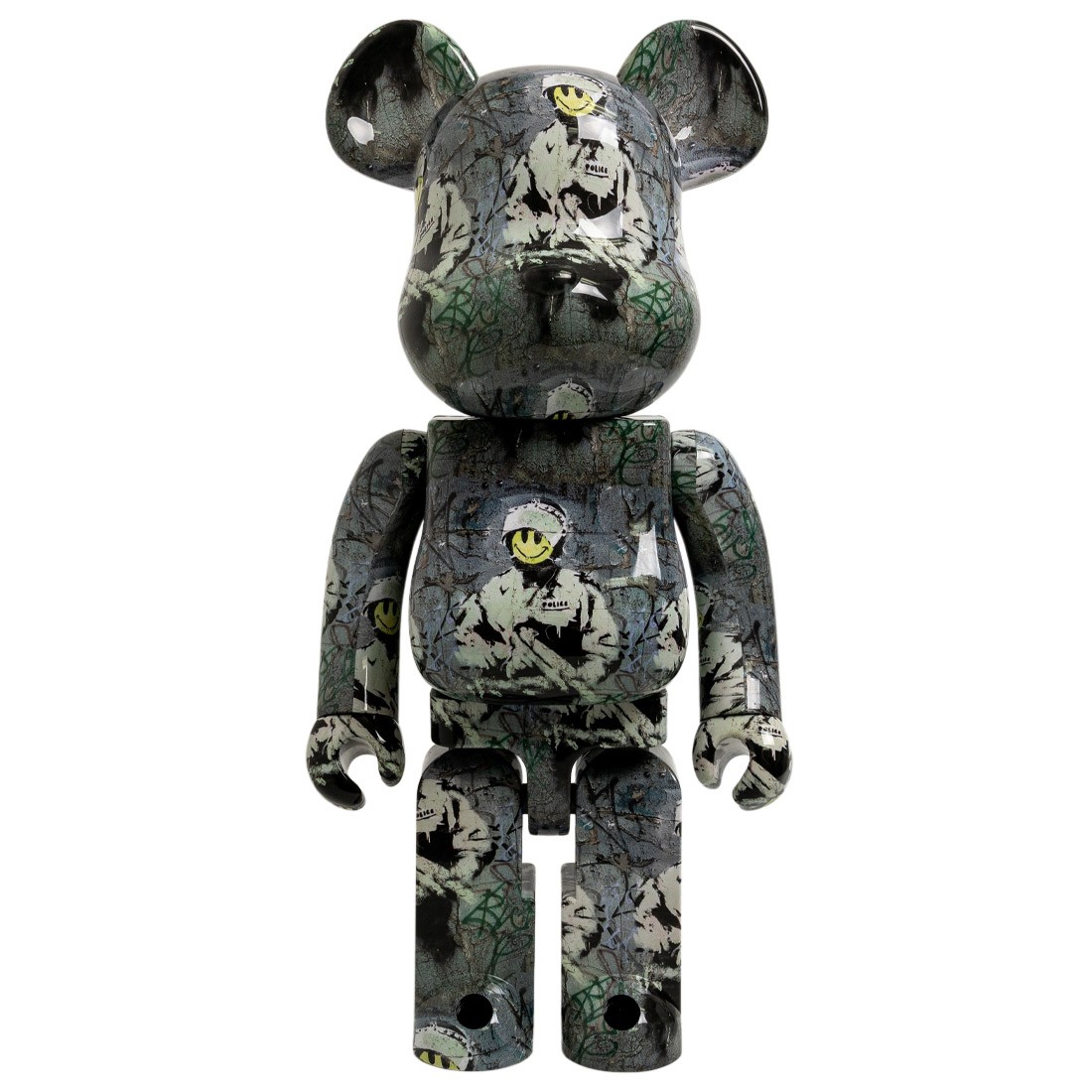 Medicom Brandalism Riot Cop 1000% Bearbrick Figure (gray)