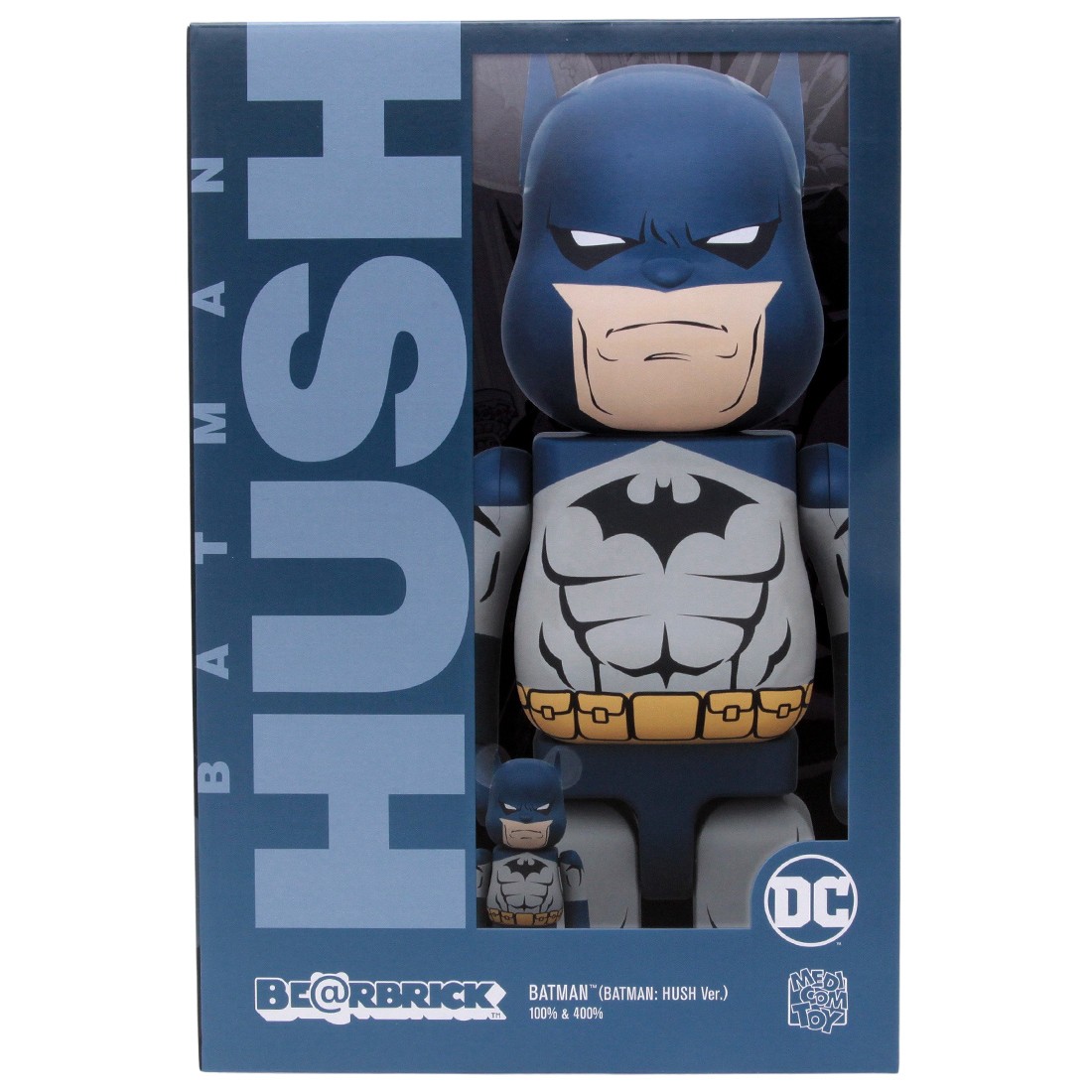 Medicom DC Batman Hush Version 100% 400% Bearbrick Figure Set (blue)
