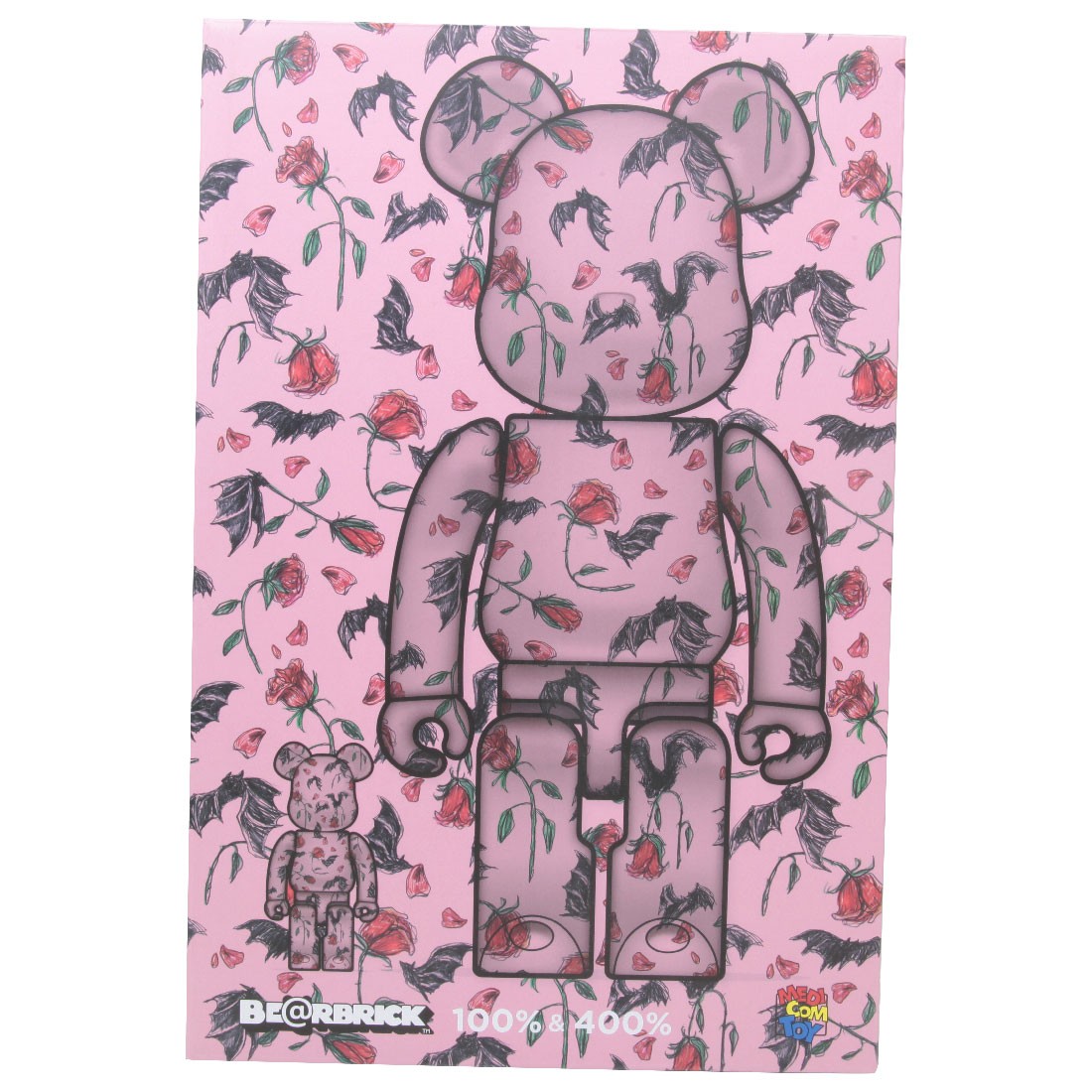 Medicom x Eri Wakiyama Bat And Rose Pink 100% 400% Bearbrick Figure Set (pink)