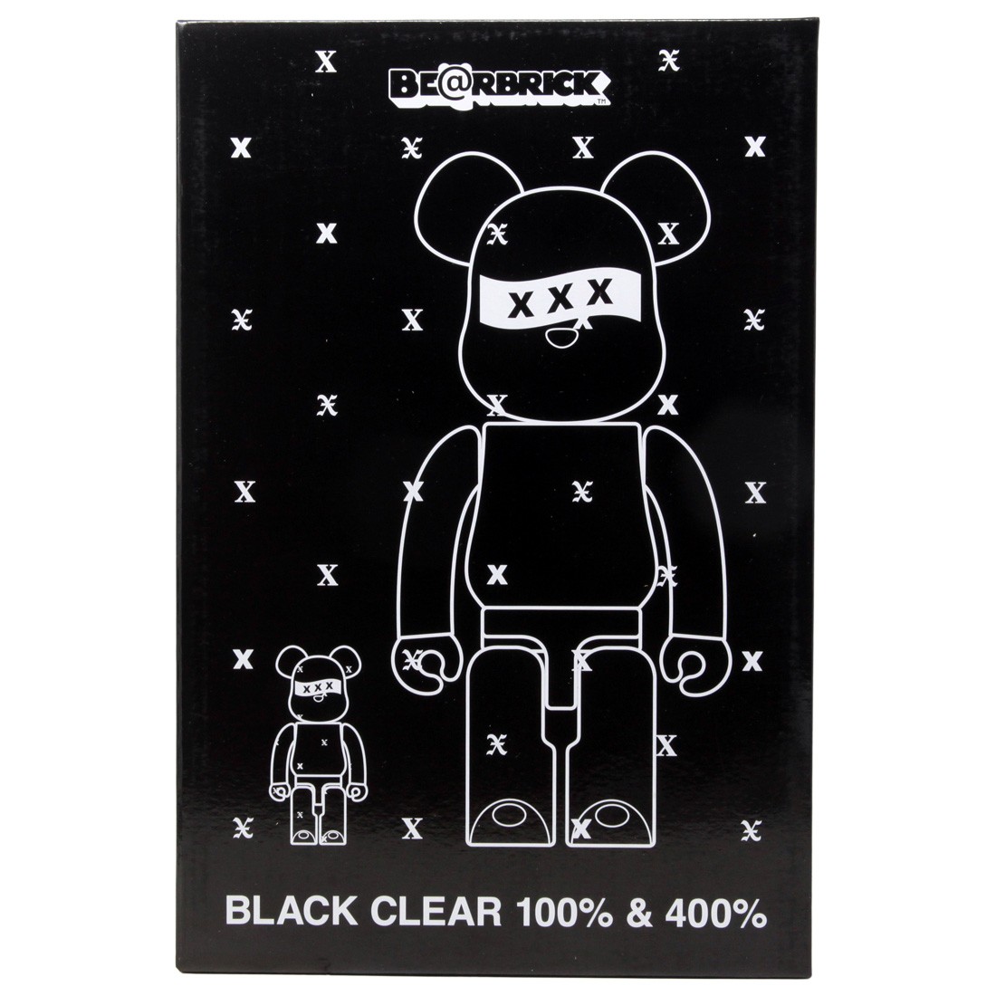 Medicom God Selection XXX Black Clear 100% 400% Bearbrick Figure Set (black)