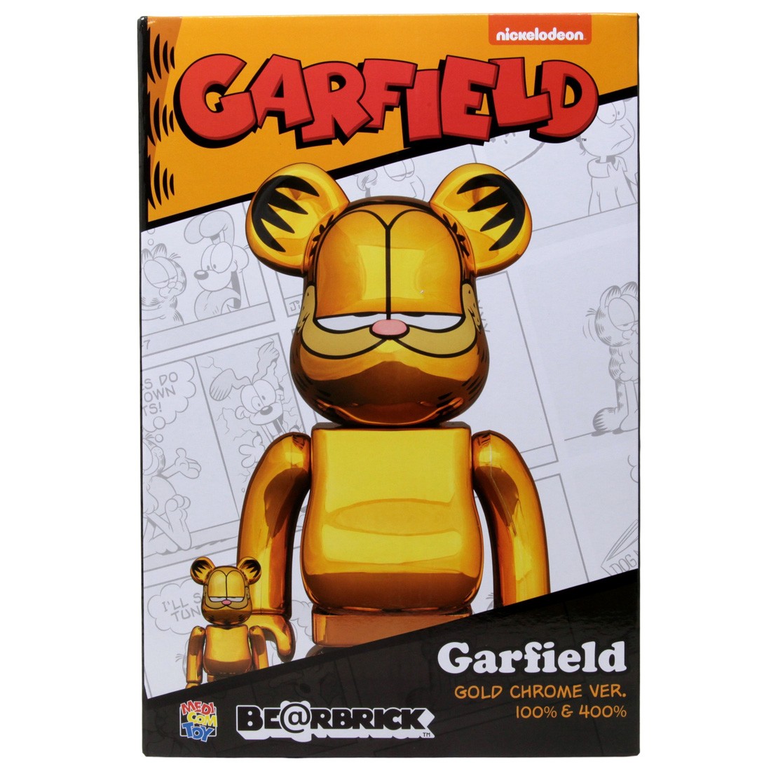 Medicom Garfield Gold Chrome Ver. 100% 400% Bearbrick Figure Set (gold)