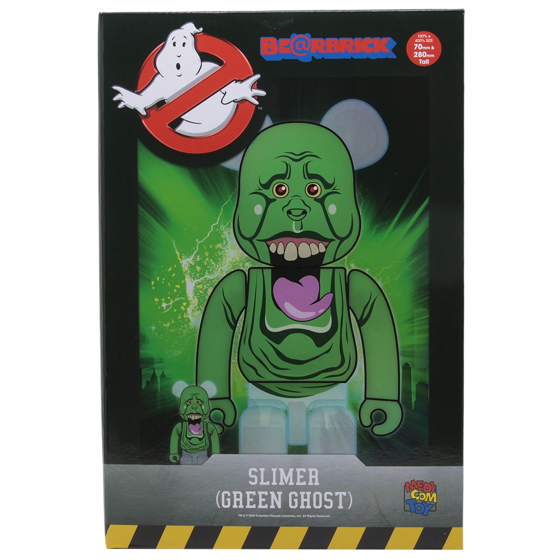 Medicom Ghostbusters Slimer Green Ghost 100% 400% Bearbrick Figure Set (green)