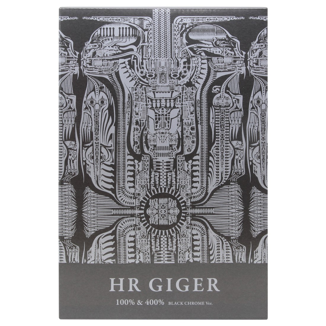 Medicom H.R. Giger Black Chrome Ver. 100% 400% Bearbrick Figure Set (black)