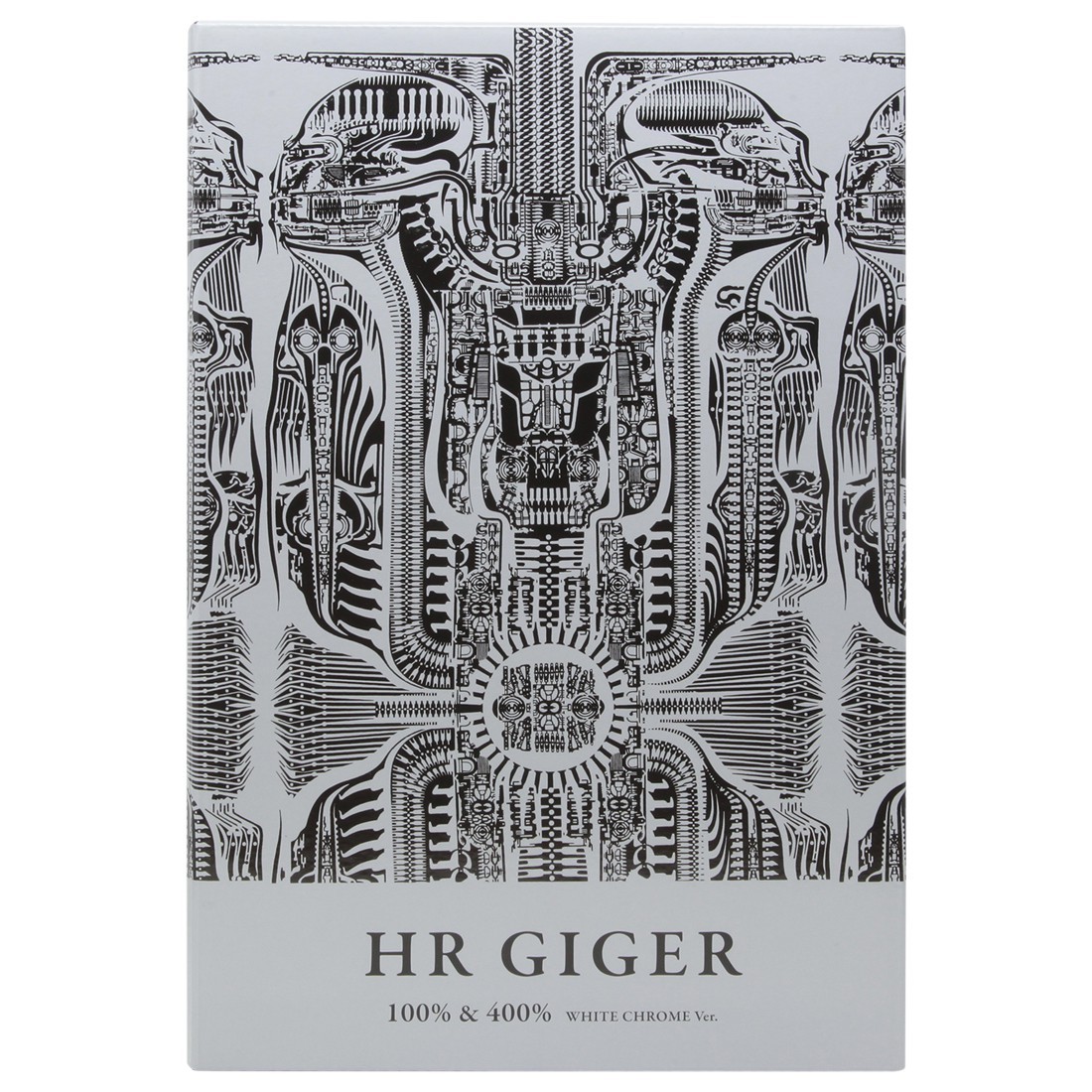 Medicom H.R. Giger White Chrome Ver. 100% 400% Bearbrick Figure Set (white)