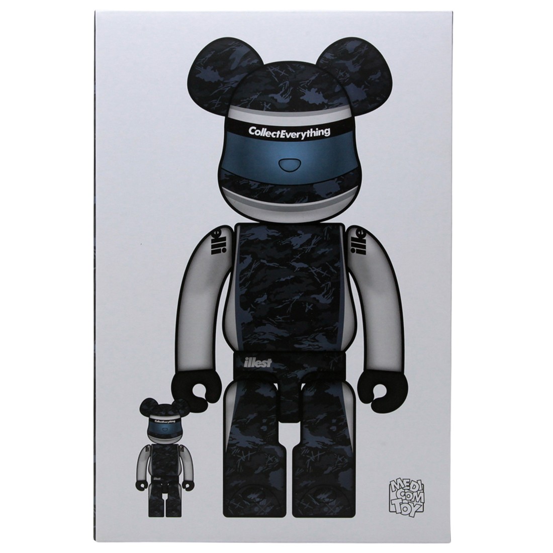 Medicom x Illest 2022 100% 400% Bearbrick Figure Set (navy / blue)