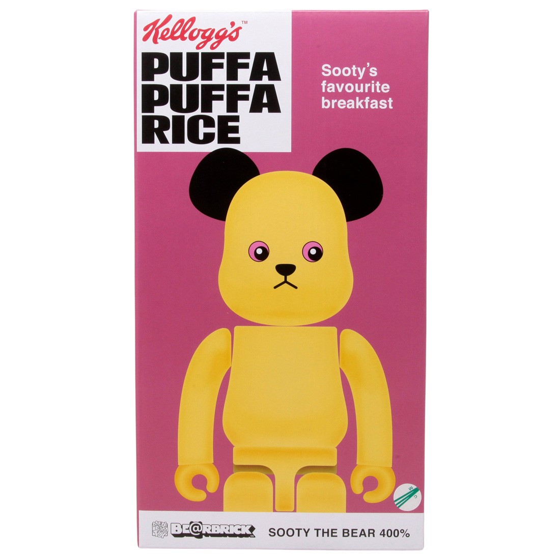 Medicom Kellogg's Sooty The Bear 400% Bearbrick Figure (yellow)