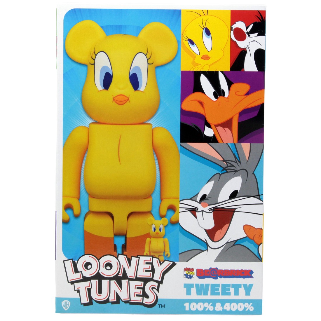 Medicom Looney Tunes Tweety 2021 100% 400% Bearbrick Figure Set (yellow)