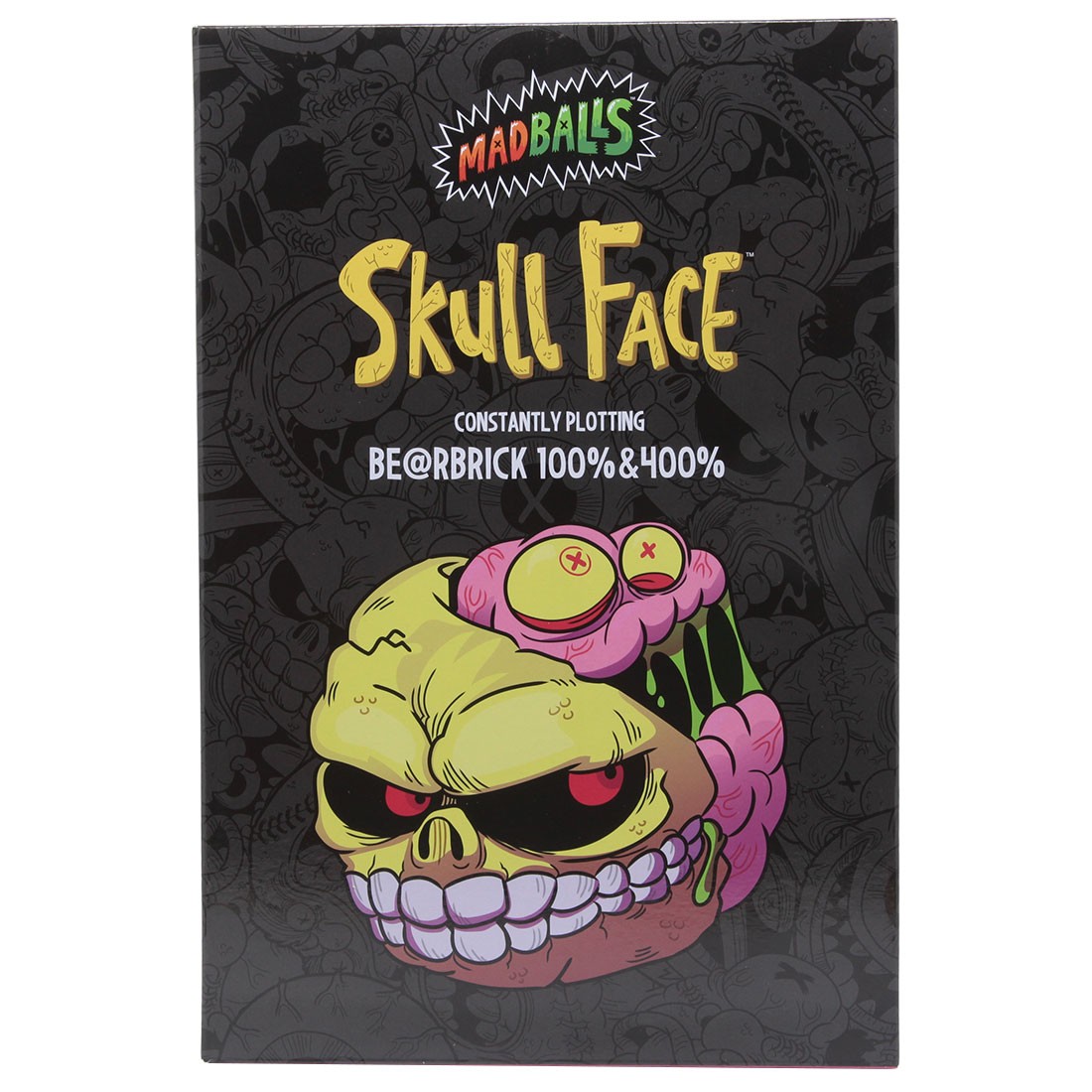 Medicom Madballs Skull Face 100% 400% Bearbrick Figure Set (yellow)