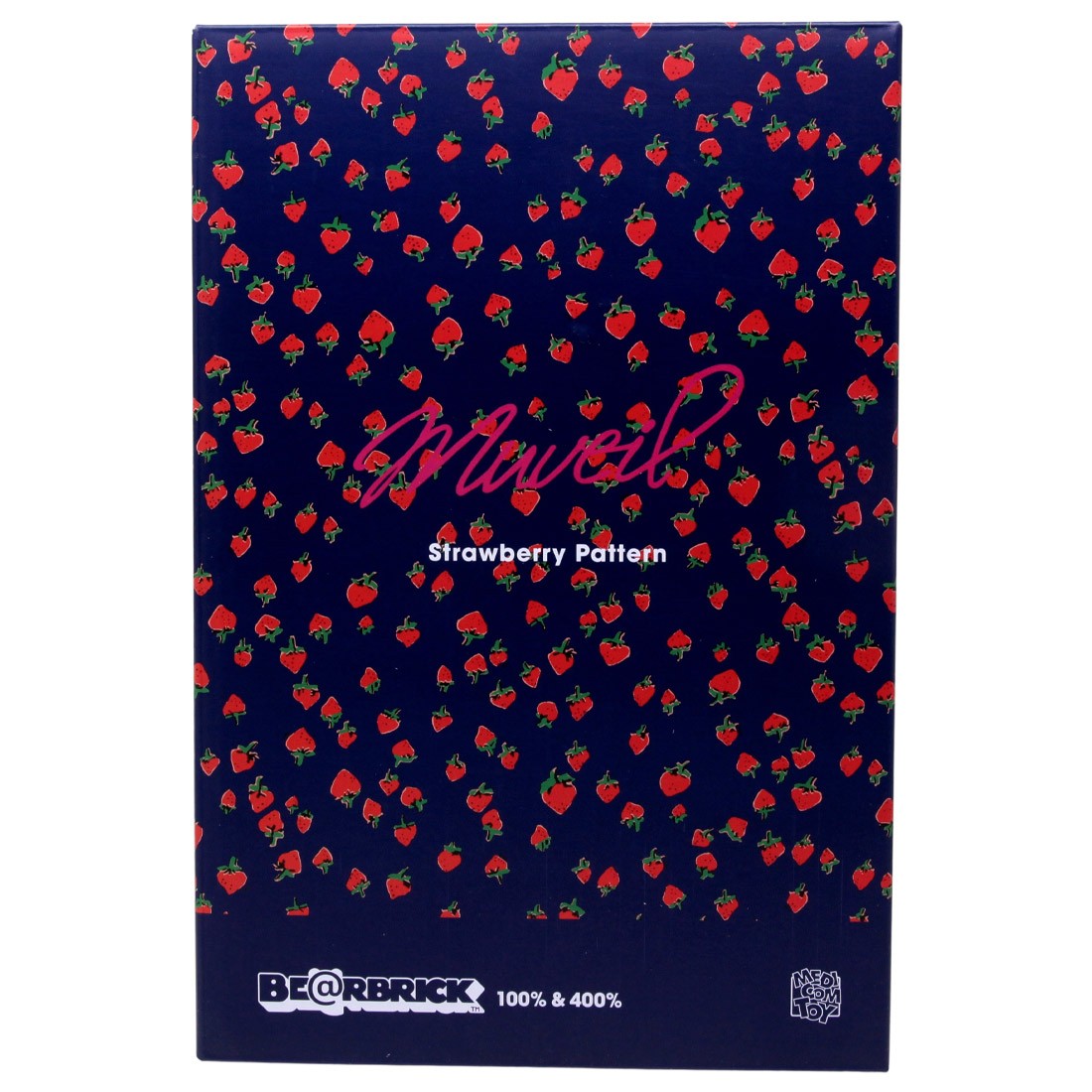 Medicom Muveil Strawberry 100% 400% Bearbrick Figure Set (navy)