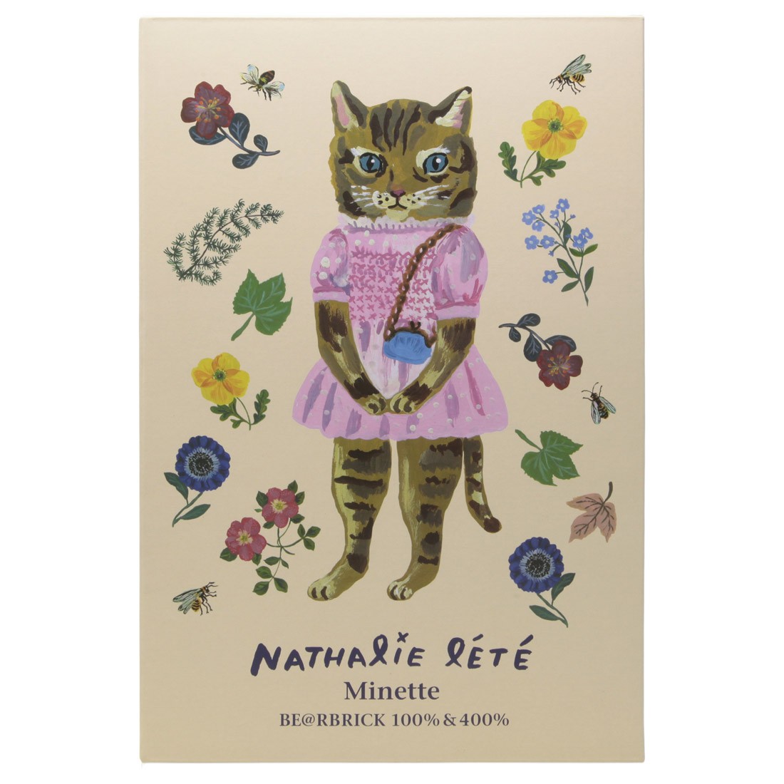 Medicom Nathalie Lete Minette 100% 400% Bearbrick Figure Set (pink)