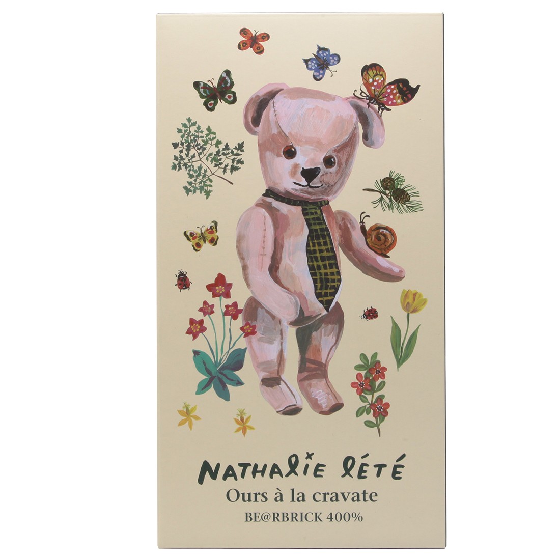 Medicom Nathalie Lete Ours a la Cravate 400% Bearbrick Figure (pink)
