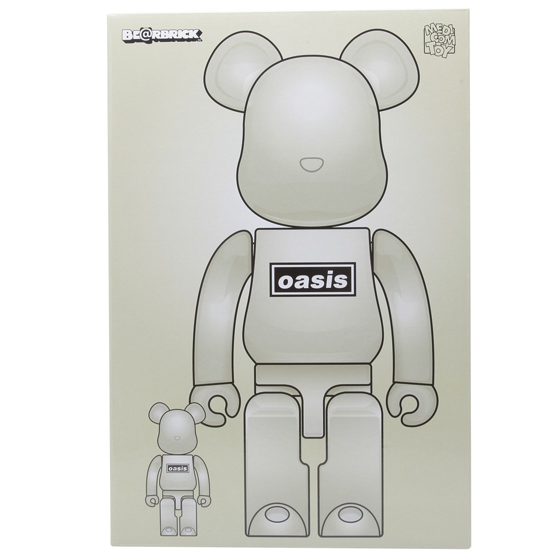 Medicom Oasis Merchandising White Chrome 100% 400% Bearbrick Figure Set (white)