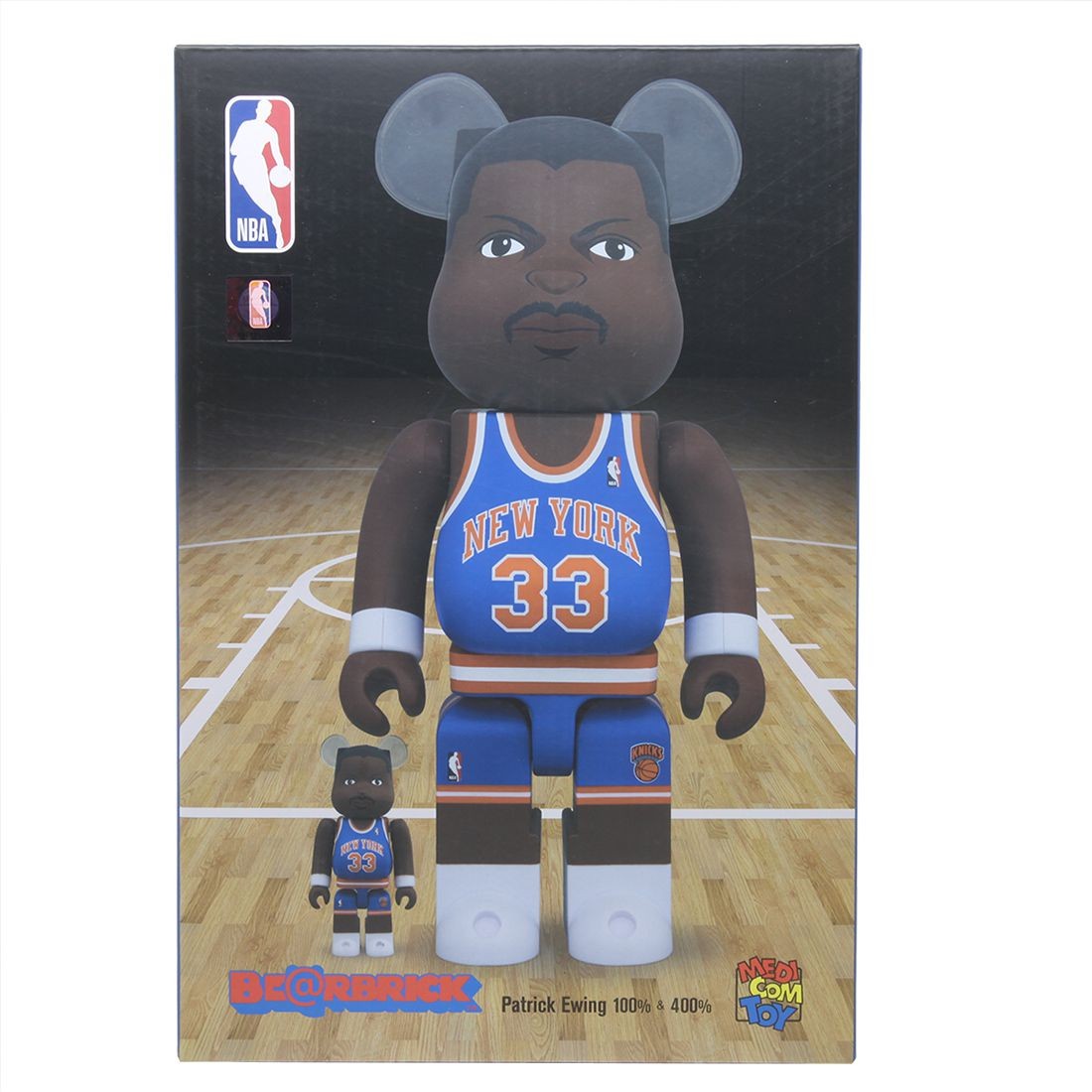 Medicom NBA New York Knicks Patrick Ewing 100% 400% Bearbrick Figure (blue)