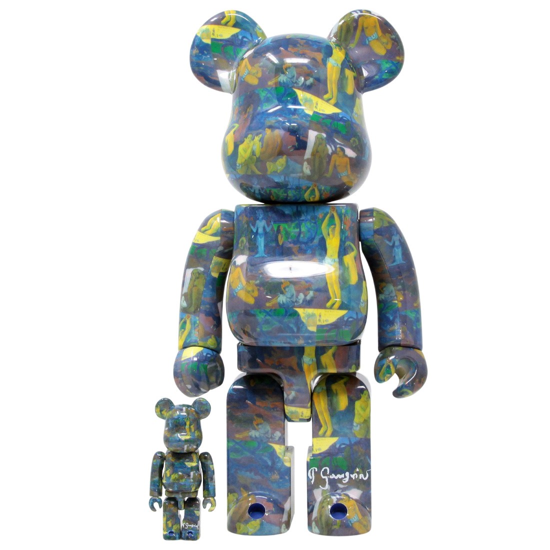 Medicom Eugene Henri Paul Gauguin Where Do We Come From? What Are We? Where Are We Going? 100% 400% Bearbrick Figure Set (blue)