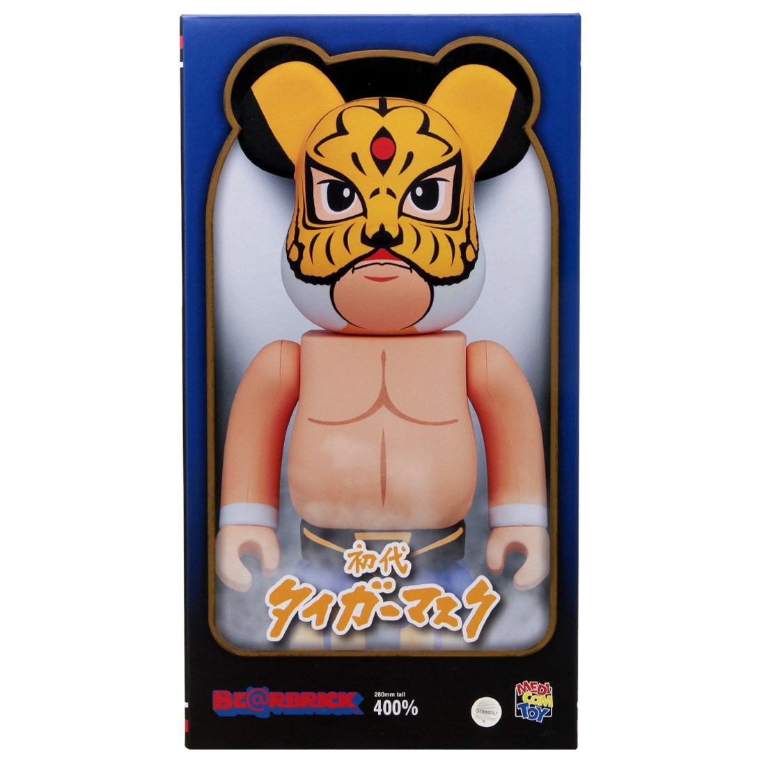 Medicom Real Japan First Generation Tiger Mask 400% Bearbrick Figure (tan)