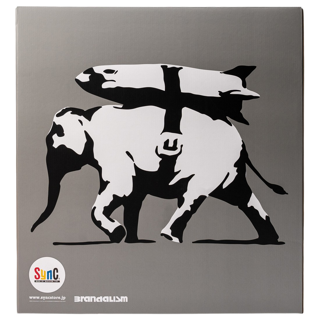Medicom x SYNC Brandalism Elephant With Bomb Original Ver. Statue (black)