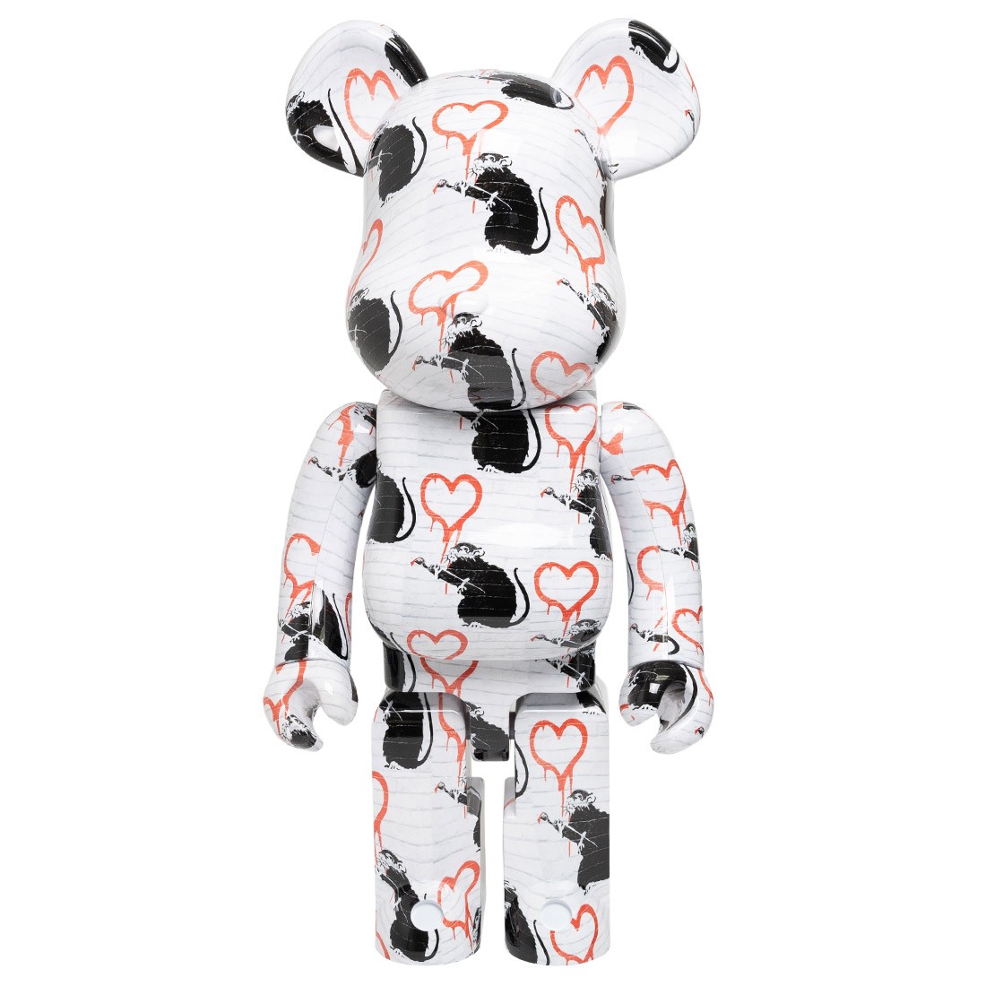 Medicom x SYNC Brandalism Love Rat 1000% Bearbrick Figure (white)