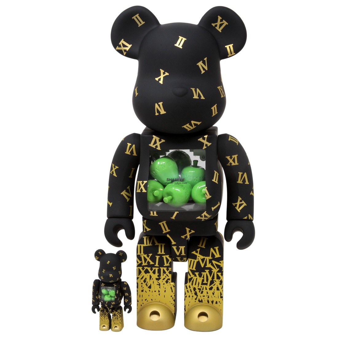 Medicom Shareef 3 100% 400% Bearbrick Figure Set (black)