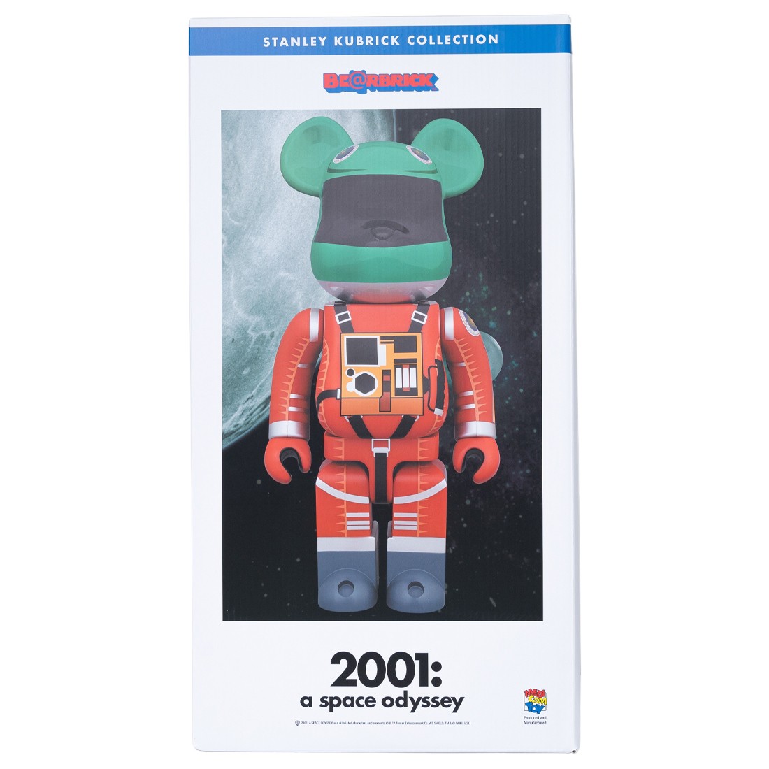 Medicom 2001 A Space Odyssey Space Suit Green Helmet Orange Suit Ver. 1000% Bearbrick Figure (green / orange)