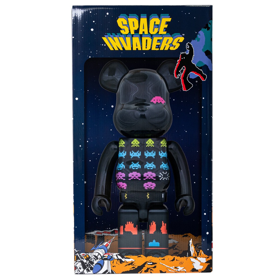 Medicom Space Invaders 1000% Bearbrick Figure (black)