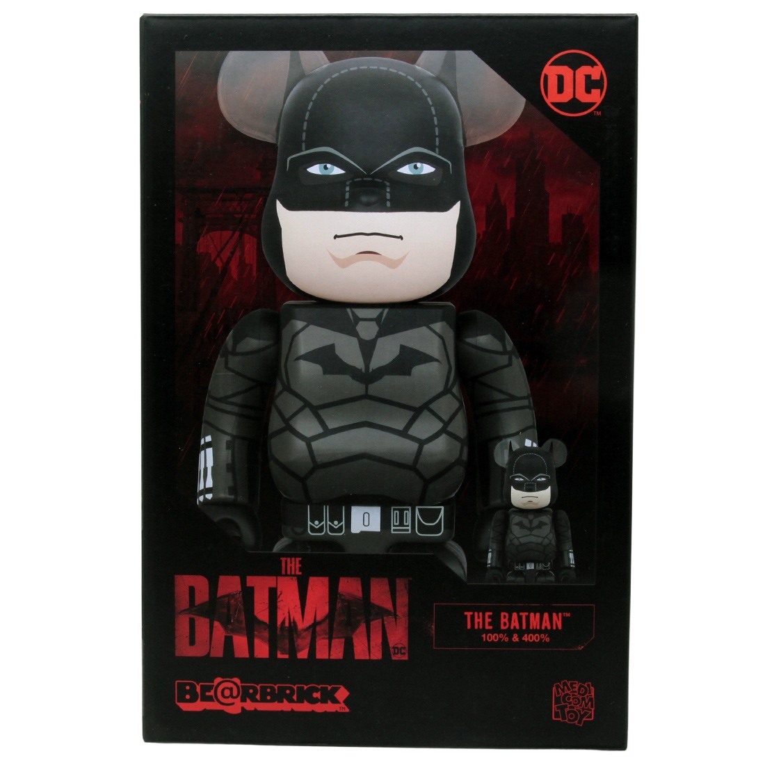 Medicom DC The Batman 100% 400% Bearbrick Figure Set (black)