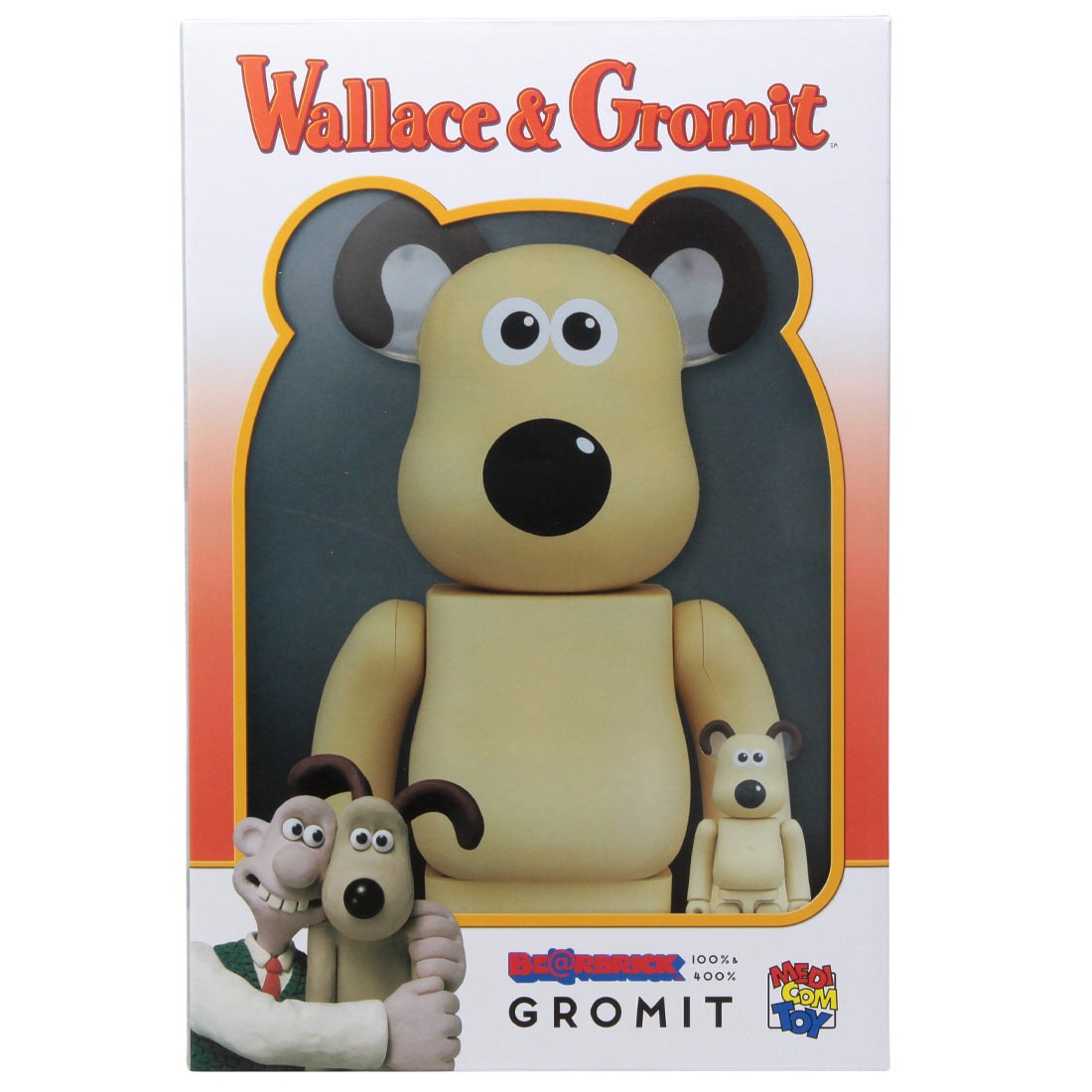 Medicom Wallace And Gromit - Gromit 100% 400% Bearbrick Figure Set (beige)