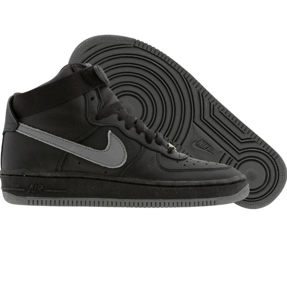 Nike Big Kids Air Force 1 High (Black / Grey)