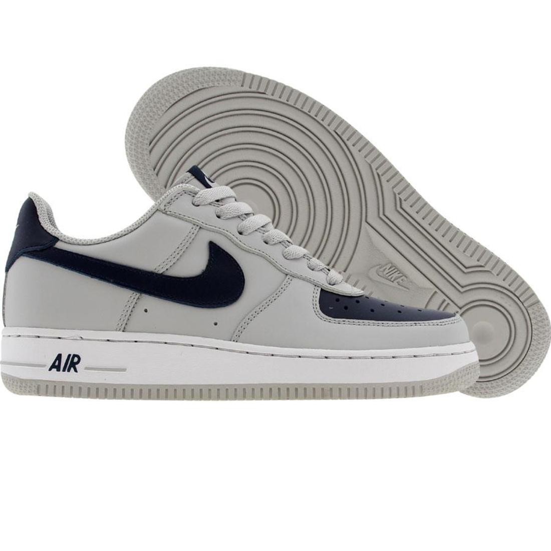 Nike Big Kids Air Force 1 Low (grey / navy)