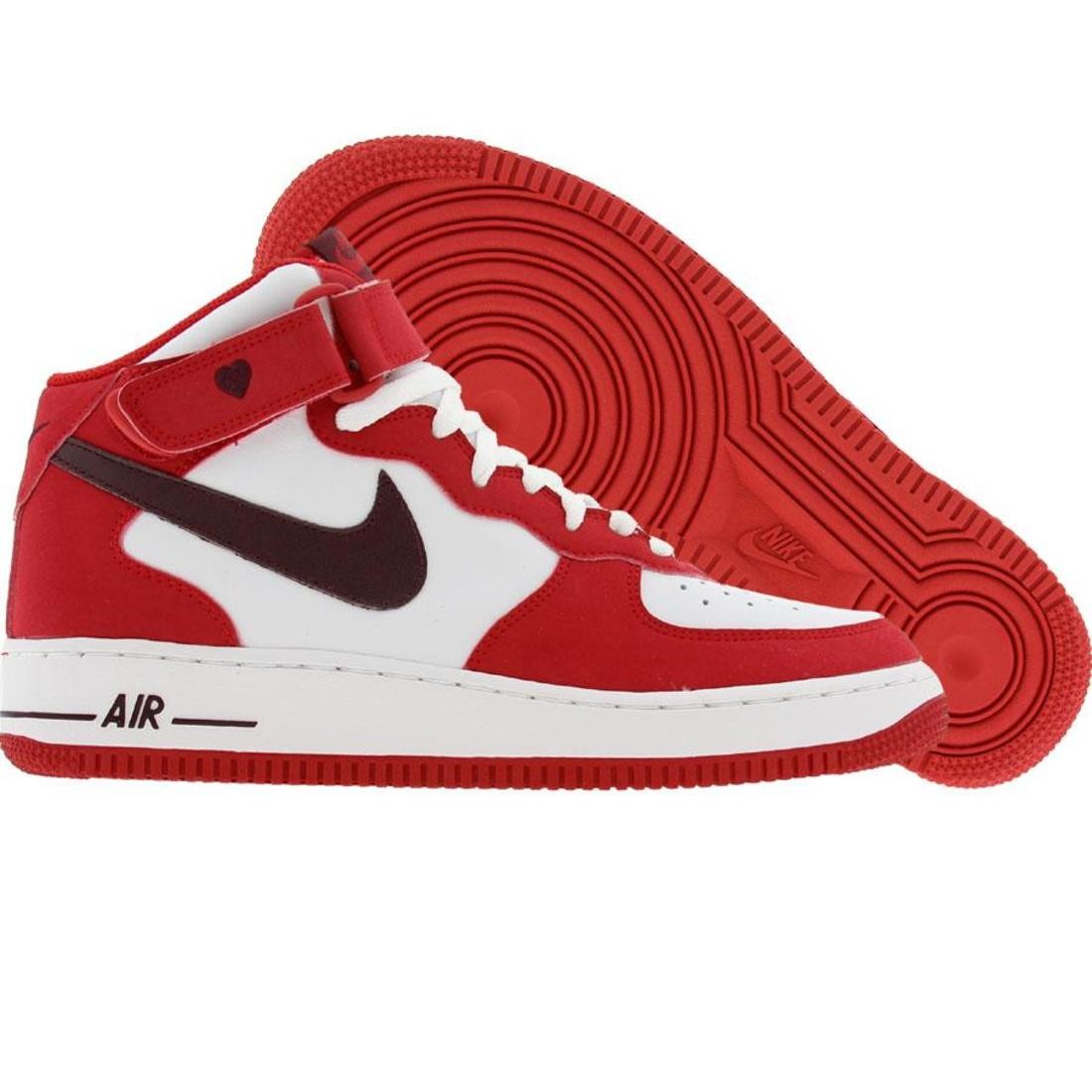 Nike Womens Air Force 1 Mid (white / red mahogany / varsity red)