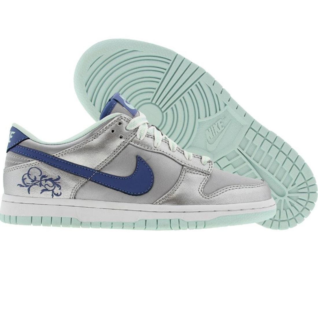 Nike Big Kids Dunk Low (metallic silver / blue moon / fiberglass)