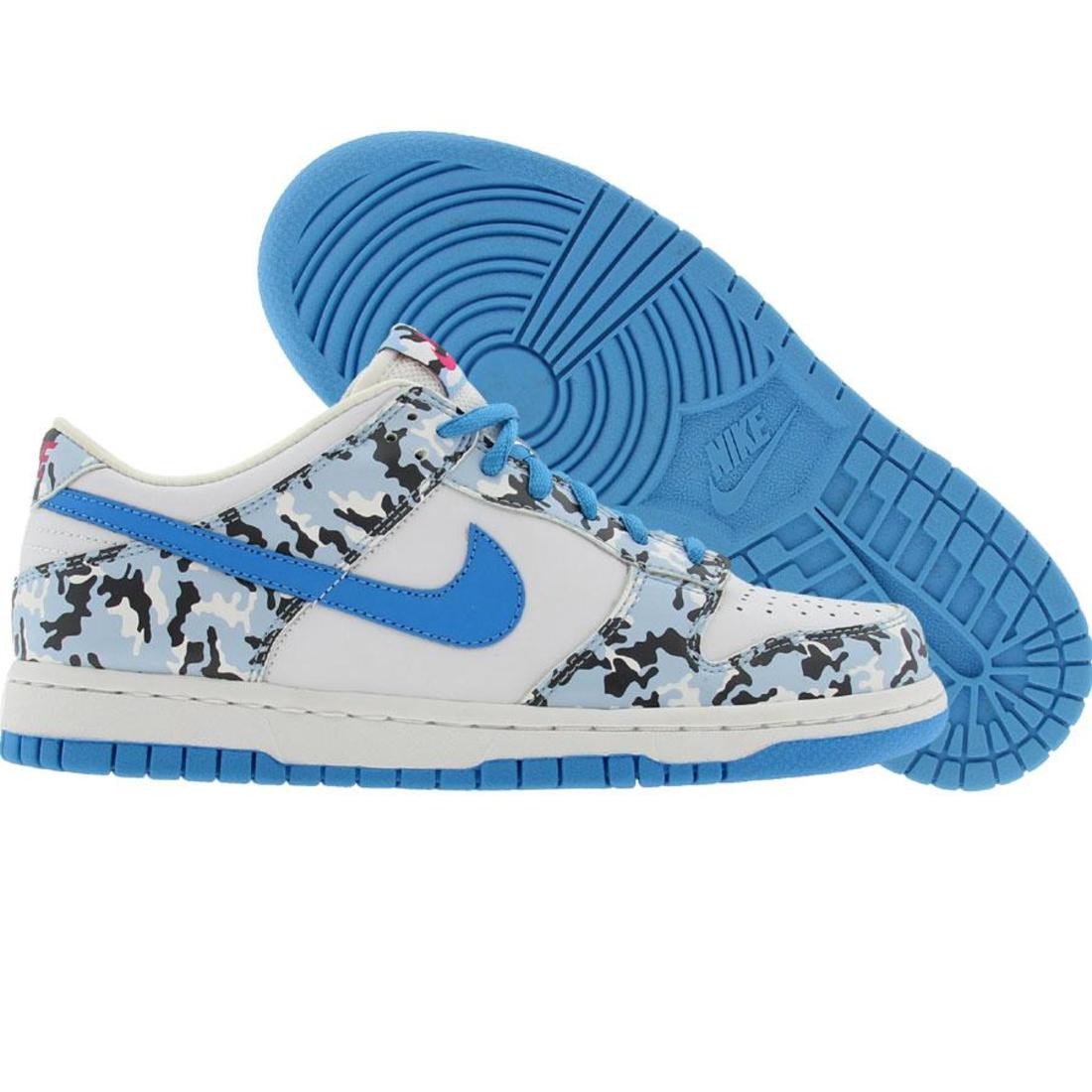 Nike Big Kids Dunk Low (white / blue frost / punch)