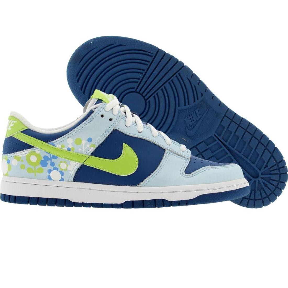 Nike Big Kids Dunk Low (crt blue / citron / pl blue / university blue)