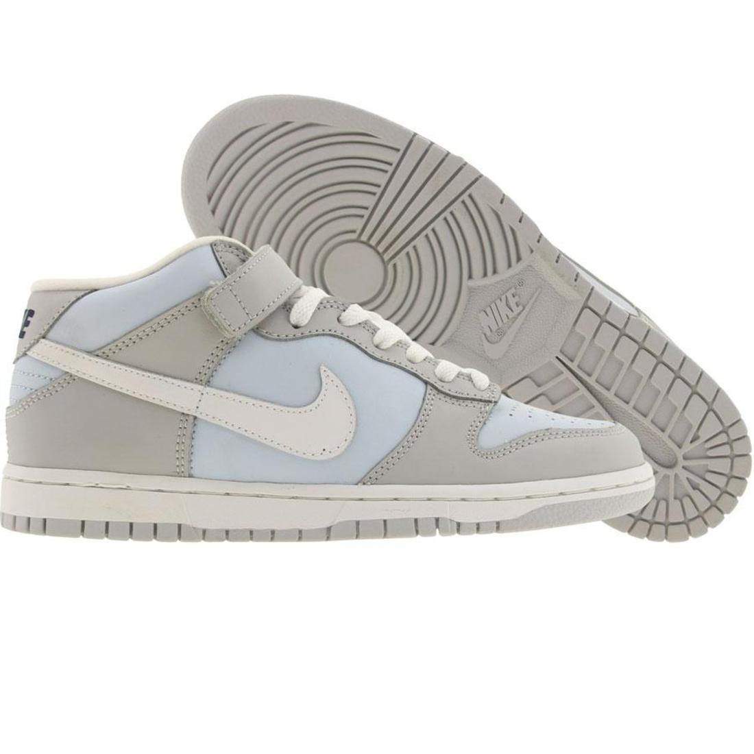 Nike Big Kids Dunk Mid (grey / white / chambry blue)