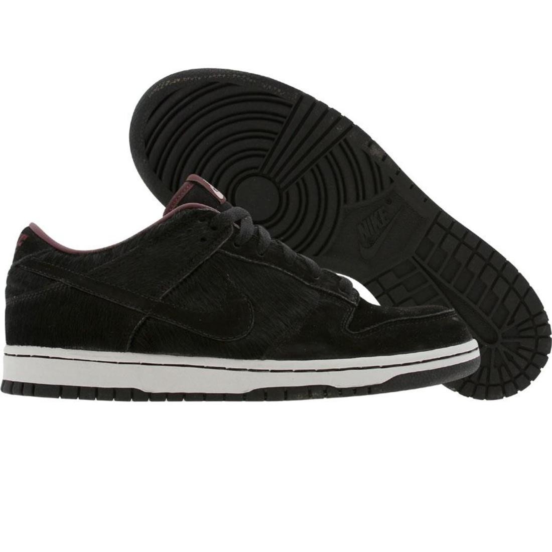 Nike Womens Dunk Low Premium black faux (black / black / dp burgundy / jetstream)