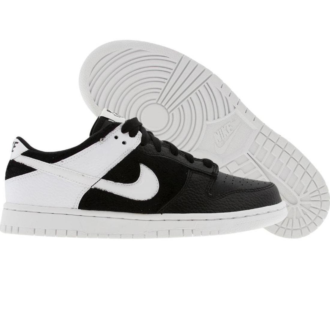 Nike Big Kids Dunk Low (black / white / pine green)