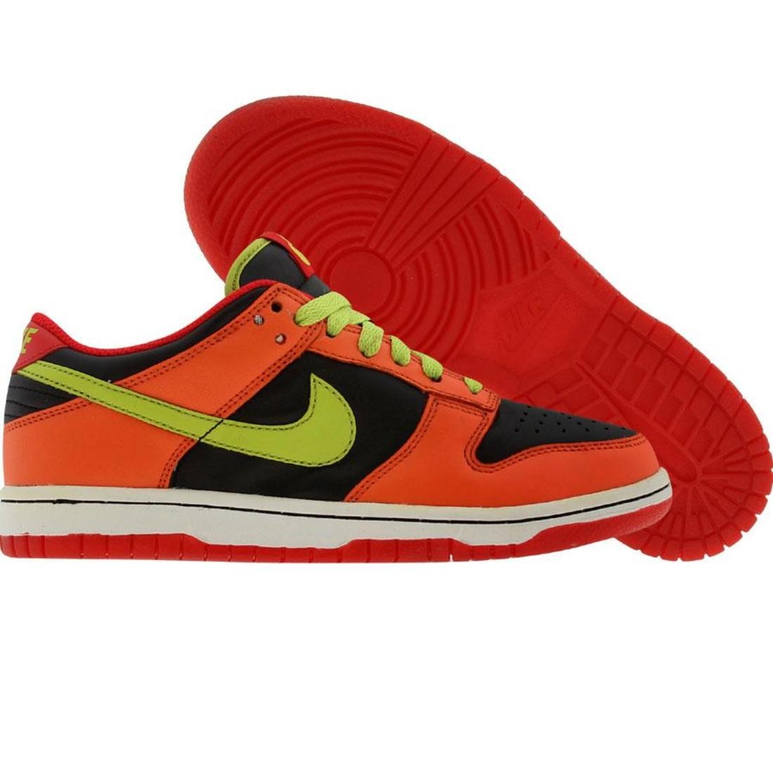 Nike Big Kids Dunk Low (black/ bright cactus / orange blaze / atom red)