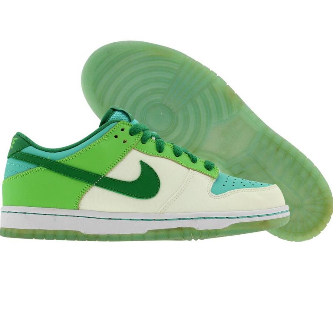 Nike Big Kids Dunk Low Glow in the Dark Edition (white / cl green / rad green / azure)