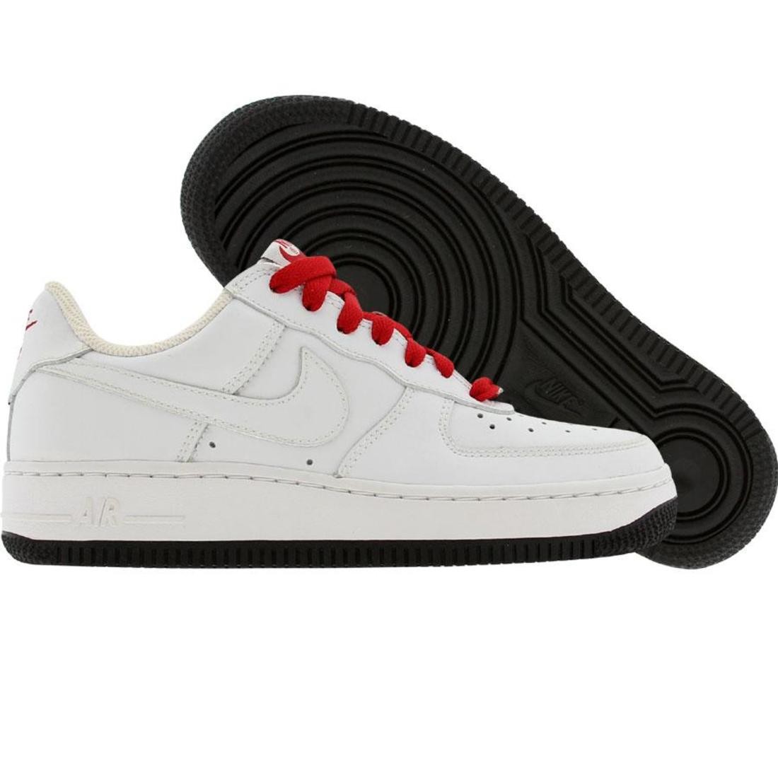 Nike Big Kids Air Force 1 Low Premium (white / black / varsity red)