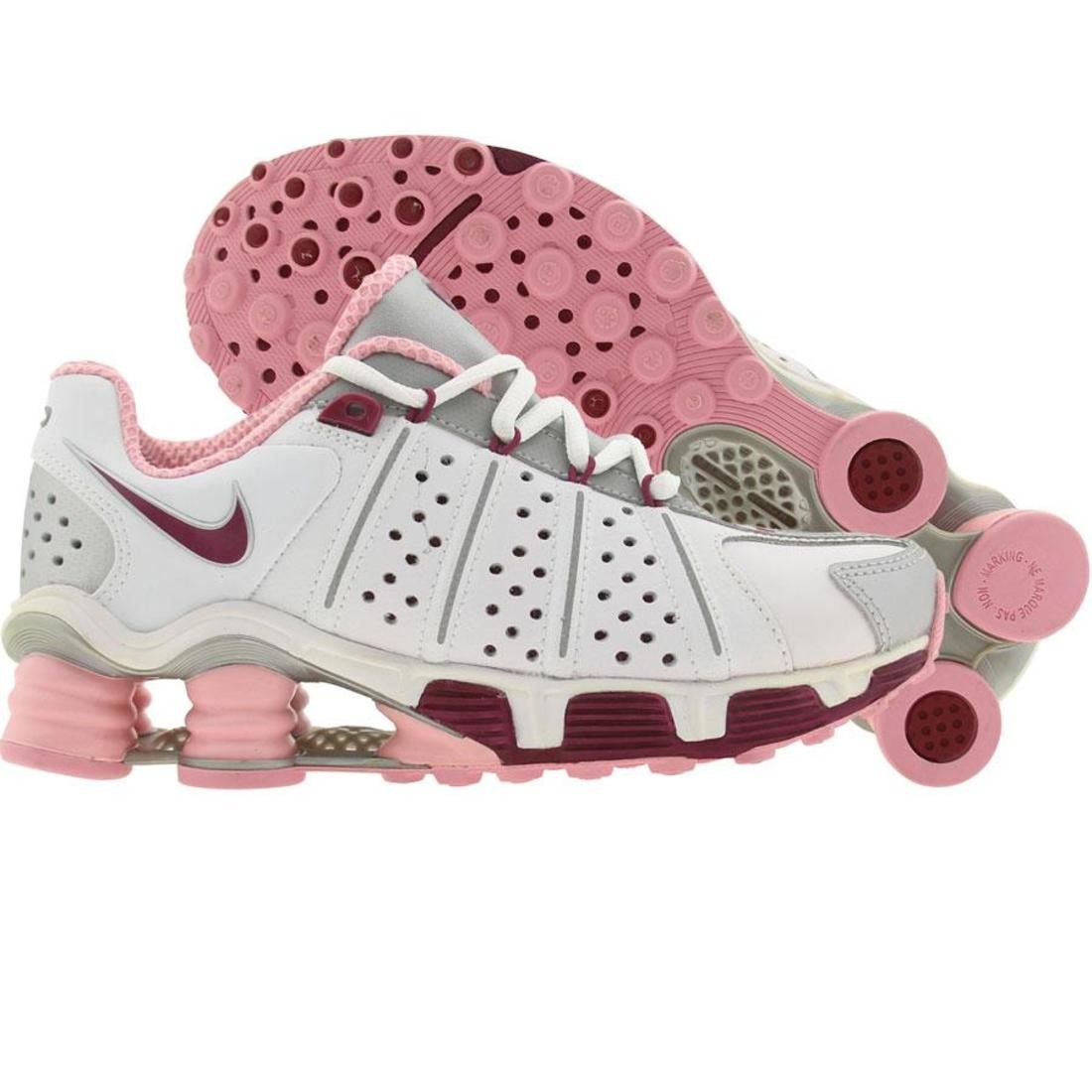 Nike Big Kids Shox Cognescenti Leather (white / rasp red / metallic silver / real pink)