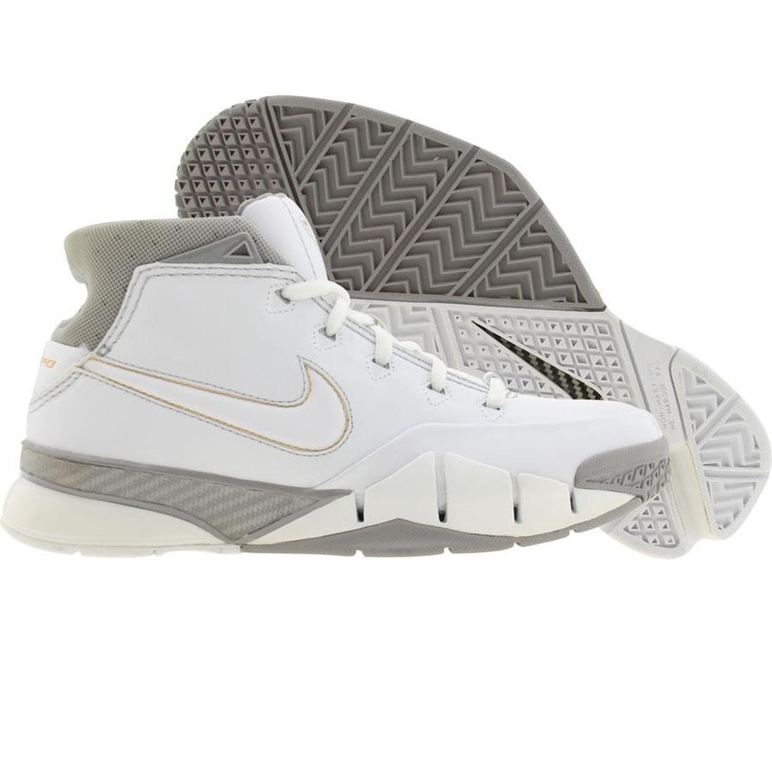 Nike Big Kids Air Zoom Kobe I (white / white / medium grey / canyon gold)