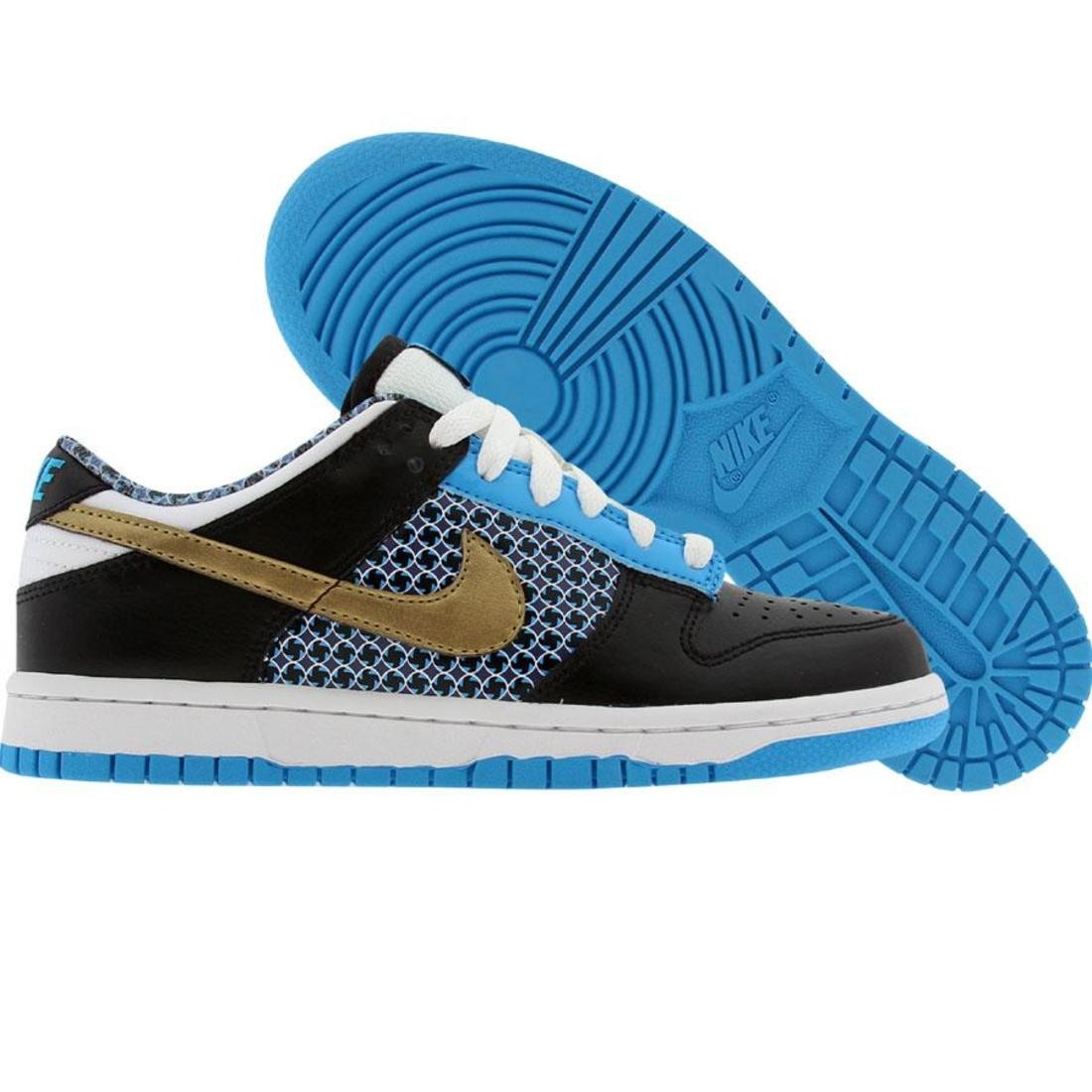 Nike Womens Dunk Low 6.0 (black / metallic gold / vivid blue / white)